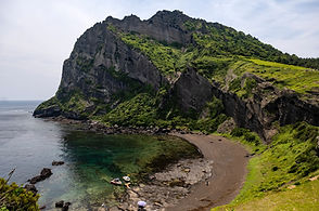 Volcanic coastline on Jeju Island, South Korea