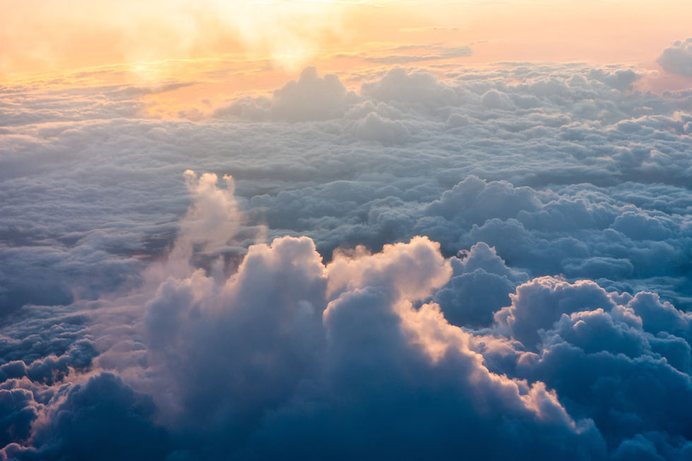 Above the clouds shot with sunshine