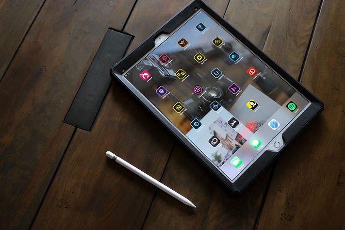 iPad with apps on the screen