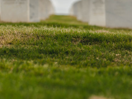 Walking in Cemetery among tombstones