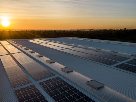 Commercial solar on a factory roof