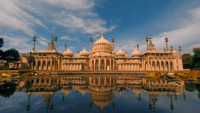 Brighton's royal pavilion reflected in the water