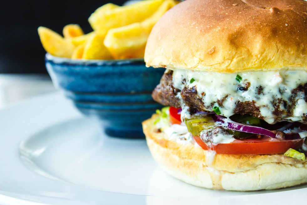 burger with fries