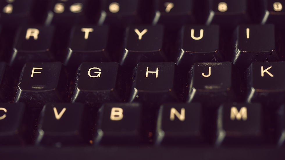 keyboard on PC with closeup letters