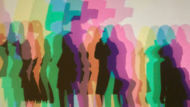Blurred images of people