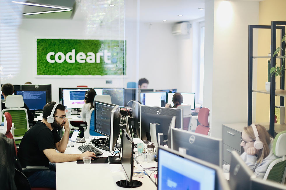 a modern, tech-driven office