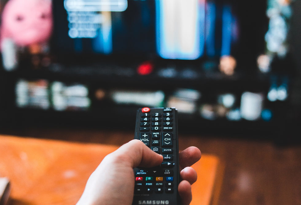 remote pointed at TV