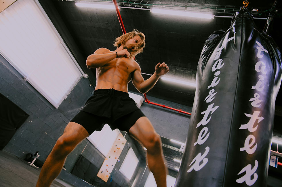 Martial Arts photography, Fighter hitting punching bag