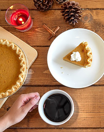 Pecan Pie and Coffee. A great Autumnal meal according to Ayurvedic Practitioner and Holistic Chef Faith Warner