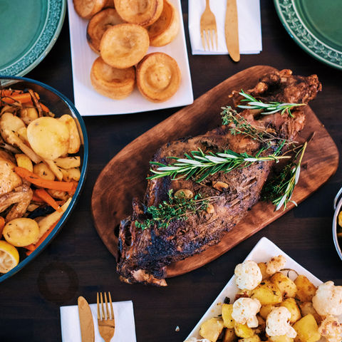 Honey mint rosemary glazed leg of lamb