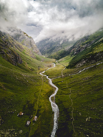 valley with dark clouds