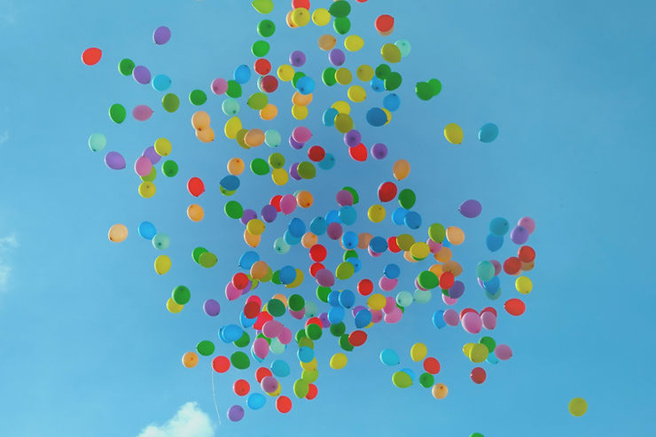 Balloons flying in the sky