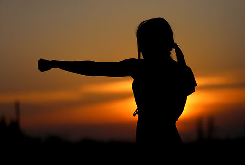 Cornerstone Martial Arts reno nv with women punching in front of a sun