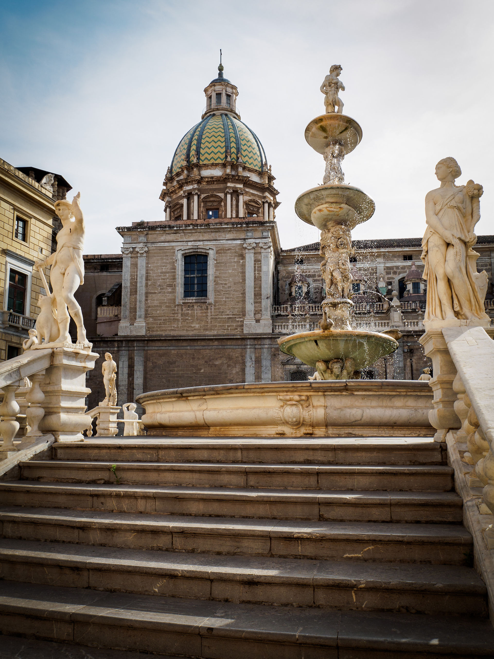 Quattro Canti Fountain in Palermo, Sicily