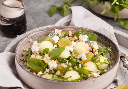 Palm hearts and avocado salad