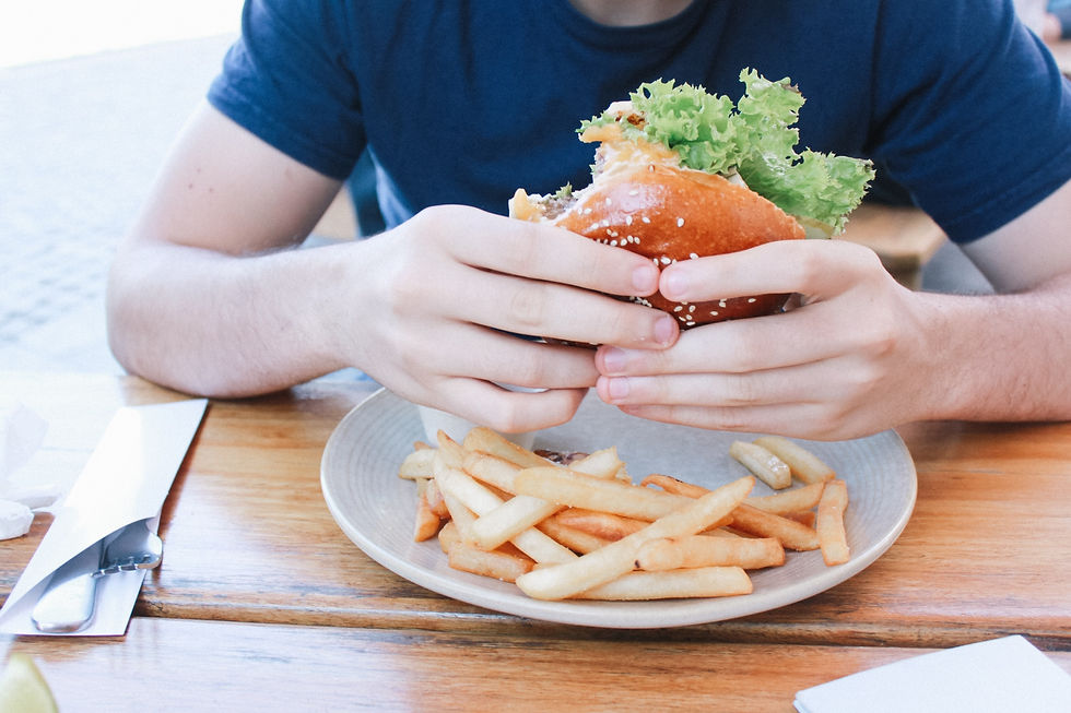 Man holding burger