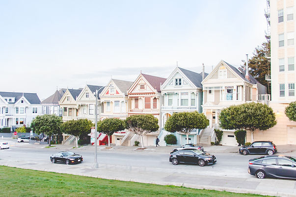 colorful houses on a street