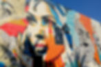 wall mural with faces