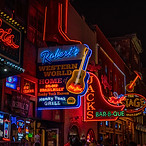 A Picture of a few bars on Broadway street in downtown Nashville