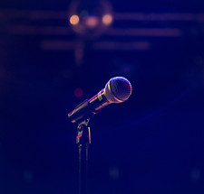 Image of microphone on a stage