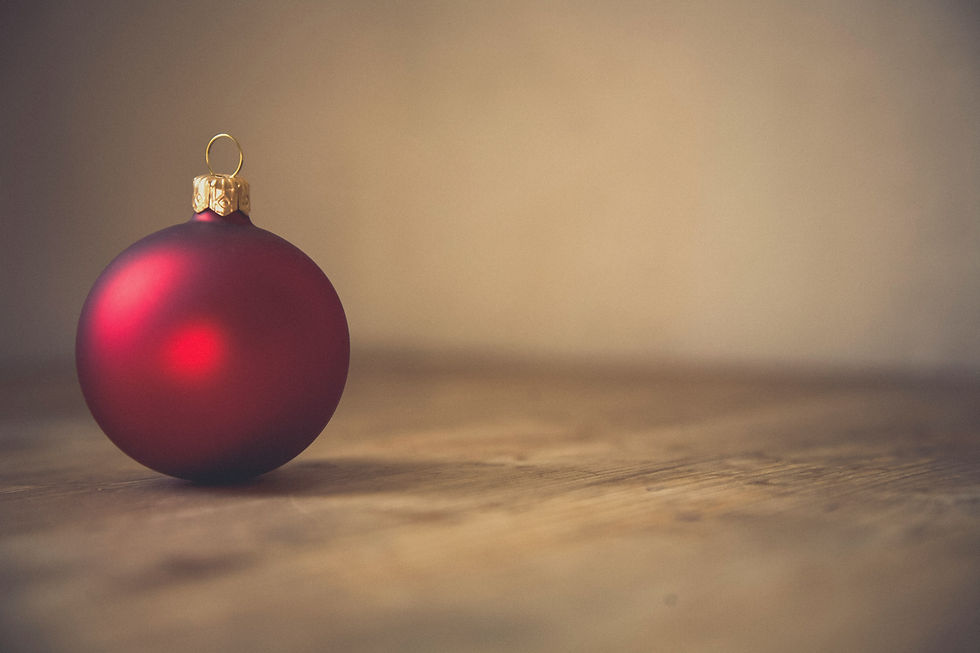 holiday ornament sitting calmly