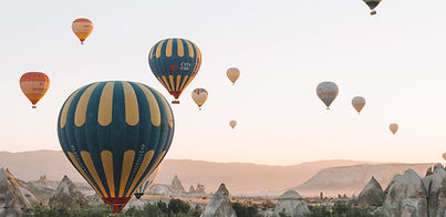Hot air balloons at sunrise