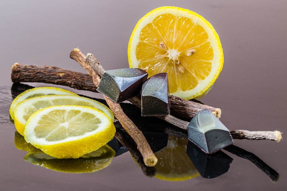 licorice herb and lemon slices