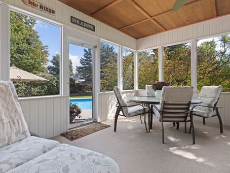 Screened-in porch addition with composite decking Charlotte NC home