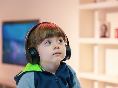 child with headset