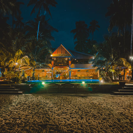 Ngapali Beach at night in Myanmar