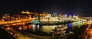 Panorama of Skopje at night