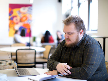 man working with his laptop