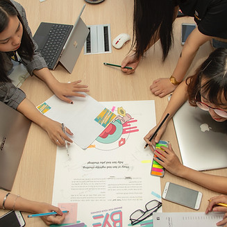 working together on a project