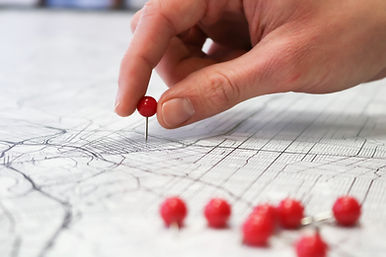 pins on a map helps define goals in career counselling