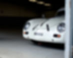 Porsche 356 Outlaw peaking out from garage