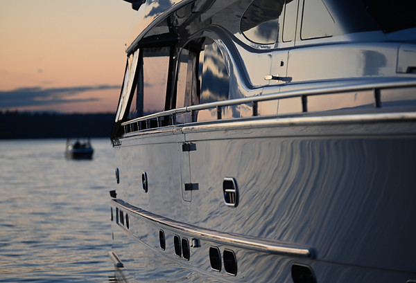 The side of a motor yacht