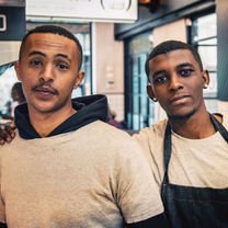 Two young people on work experience