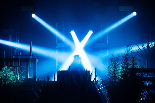 Outdoor entertainment with lighting, truss, audio and video.