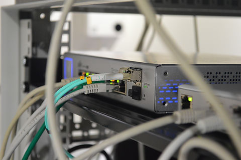 Wires coming out of a modem box