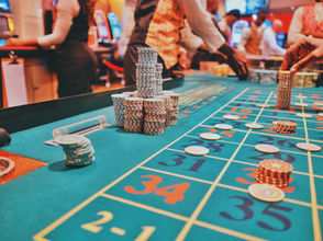 A roulette game in a casino.