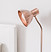 Lamp in white room