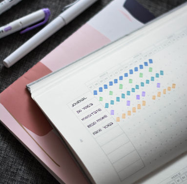 um habit tracker mostrando uma tabela de atividades realizadas