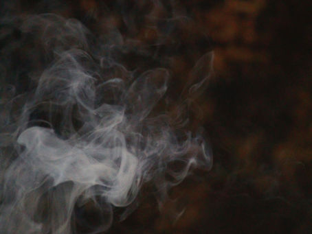 Abstract black and white image of smoke