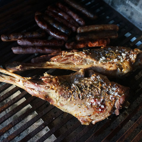Roast leg of Welsh Lamb with gin and cranberry