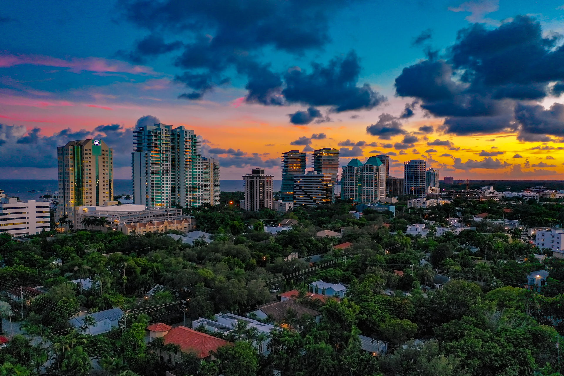 Sunset Over Coconut Grove Miami
