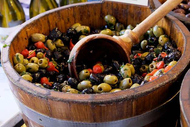Mediterranean culinary experience with fresh olives and local ingredients