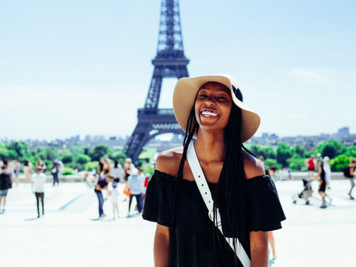 Black woman traveling in Paris