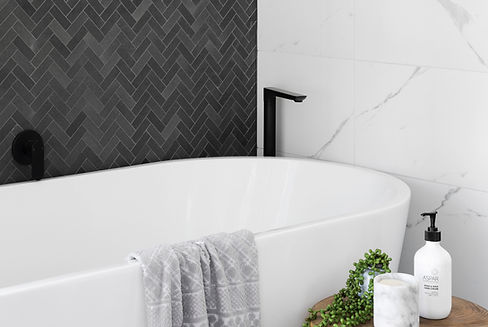Tumwater bathroom makeover with freestanding soaking tub and custom tile work