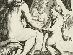 Het toilet van Venus van Willem Panneels. De godin van de liefde en Cupido, metafoor voor de rol van Venus in Progressieve Synastrie en relatiestabiliteit.