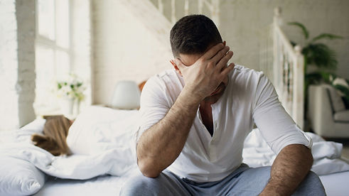 Man struggling with erectile dysfunction and performance anxiety